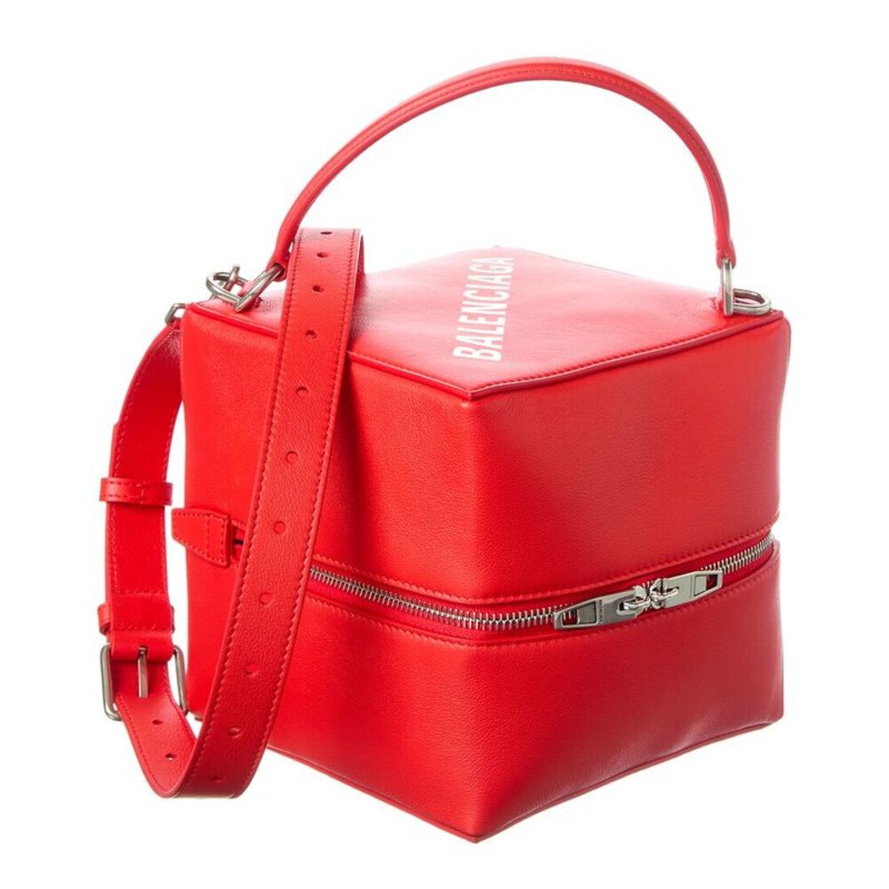 Balenciaga Dolly Leather Shoulder Bag, Red